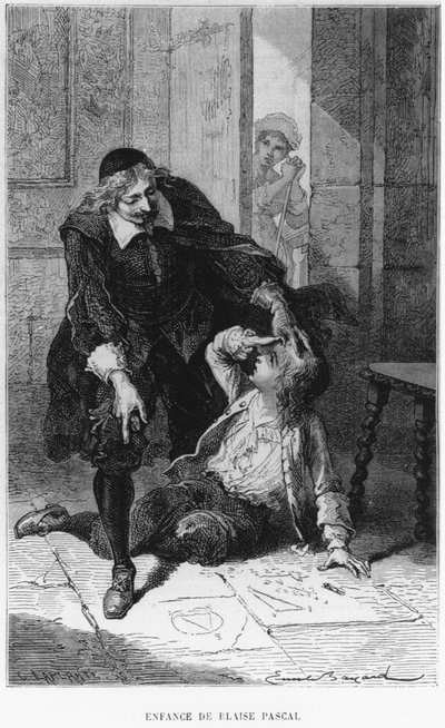 Szene aus der Kindheit von Blaise Pascal (1623-62) von Emile Antoine Bayard